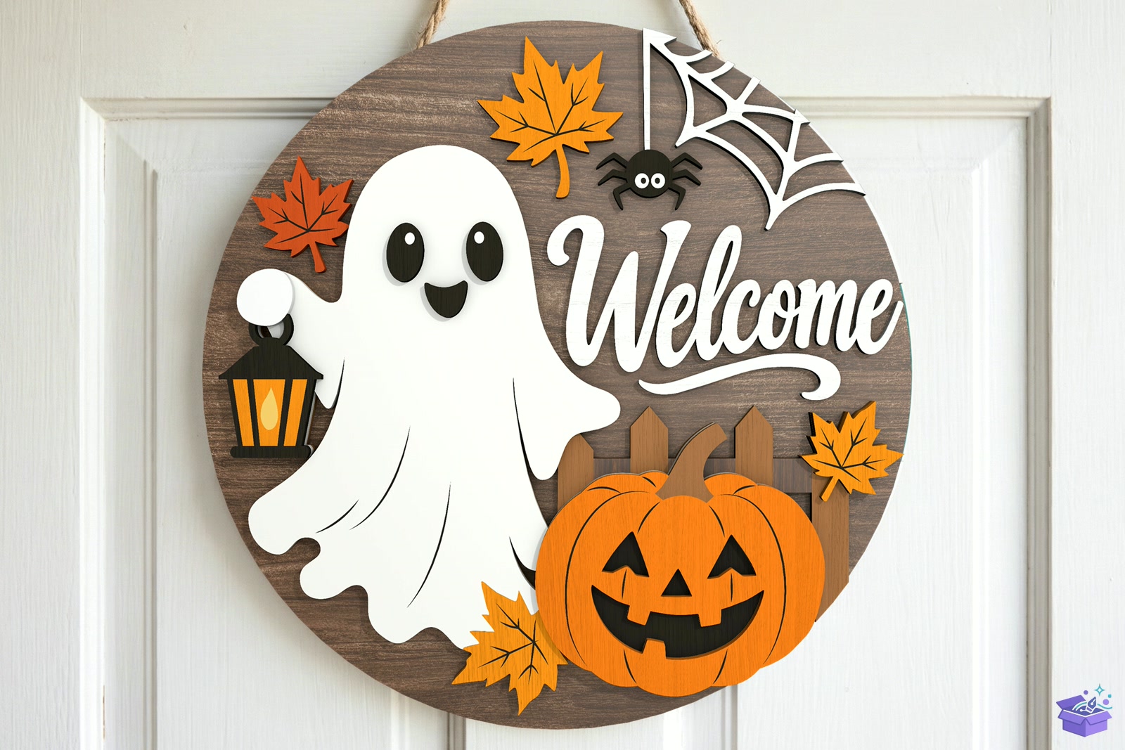 Cadılar Bayramı Ghost Welcome Door Tabela Levha - 3D Baskı ve Model Dosyası (STL, OBJ, 3MF) - detaylı önizleme 3