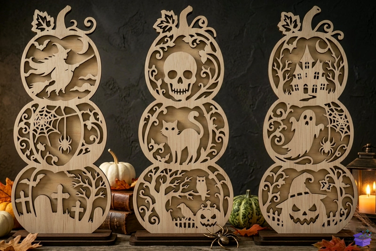 Cadılar Bayramı Pumpkin Katmanlı Decor - 3D Baskı ve Model Dosyası (STL, OBJ, 3MF) - Lazer Kesim Dosyaları İndir (STL, OBJ, 3MF)