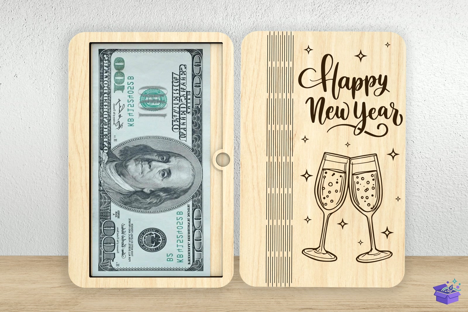 Ahşap Money Envelope Lazer Kesim - Lazer Kesim ve Çizim Dosyası (SVG, DXF, EPS, PNG) - detaylı önizleme 2