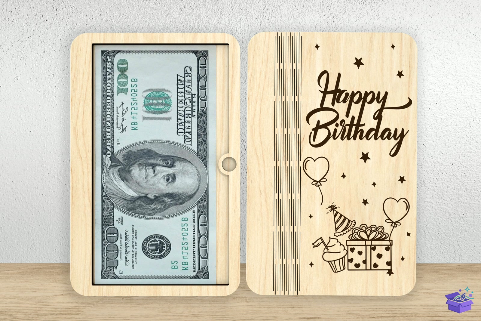 Ahşap Money Envelope Lazer Kesim - Lazer Kesim ve Çizim Dosyası (SVG, DXF, EPS, PNG) - detaylı önizleme 4