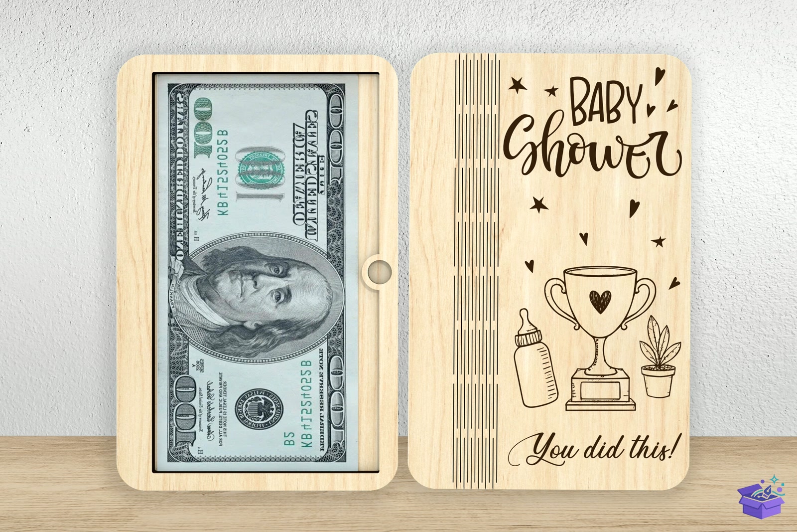 Ahşap Money Envelope Lazer Kesim - Lazer Kesim ve Çizim Dosyası (SVG, DXF, EPS, PNG) - detaylı önizleme 5