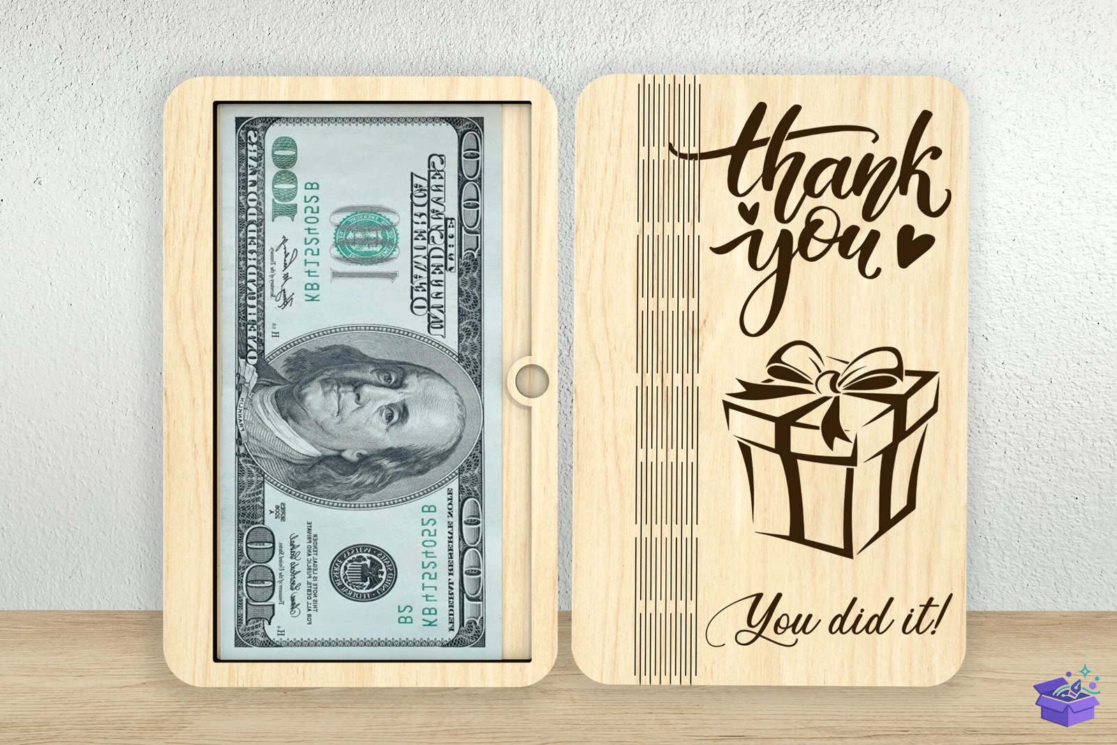 Ahşap Money Envelope Lazer Kesim - Lazer Kesim ve Çizim Dosyası (SVG, DXF, EPS, PNG) - detaylı önizleme 6