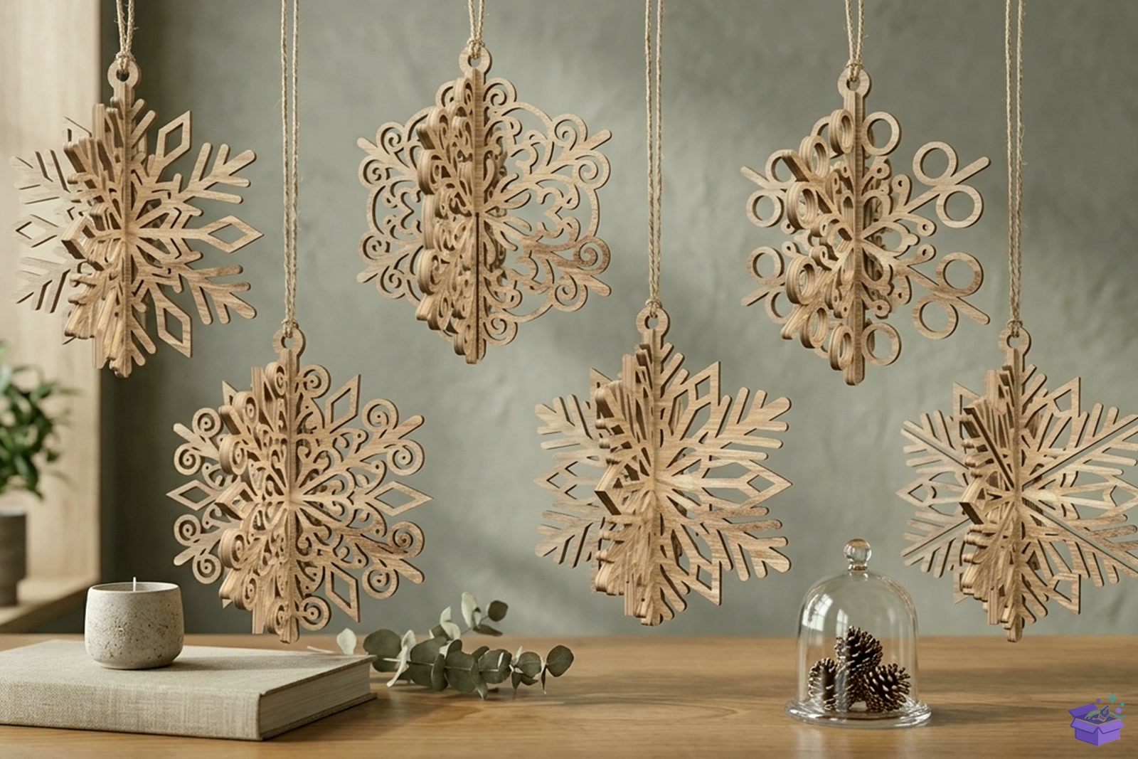 3D Snowflake Süs Lazer Kesim - 3D Baskı ve Model Dosyası (STL, OBJ, 3MF) - Lazer Kesim Dosyaları İndir (STL, OBJ, 3MF)