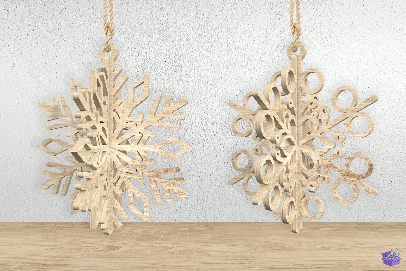 3D Snowflake Süs Lazer Kesim - 3D Baskı ve Model Dosyası (STL, OBJ, 3MF) - detaylı önizleme 2