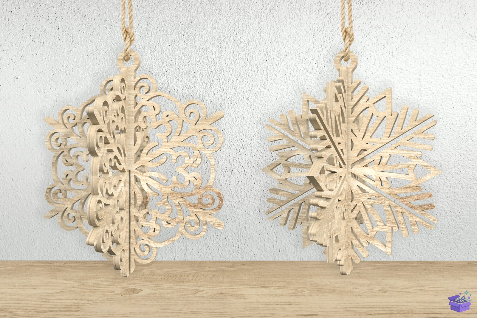 3D Snowflake Süs Lazer Kesim - 3D Baskı ve Model Dosyası (STL, OBJ, 3MF) - detaylı önizleme 3