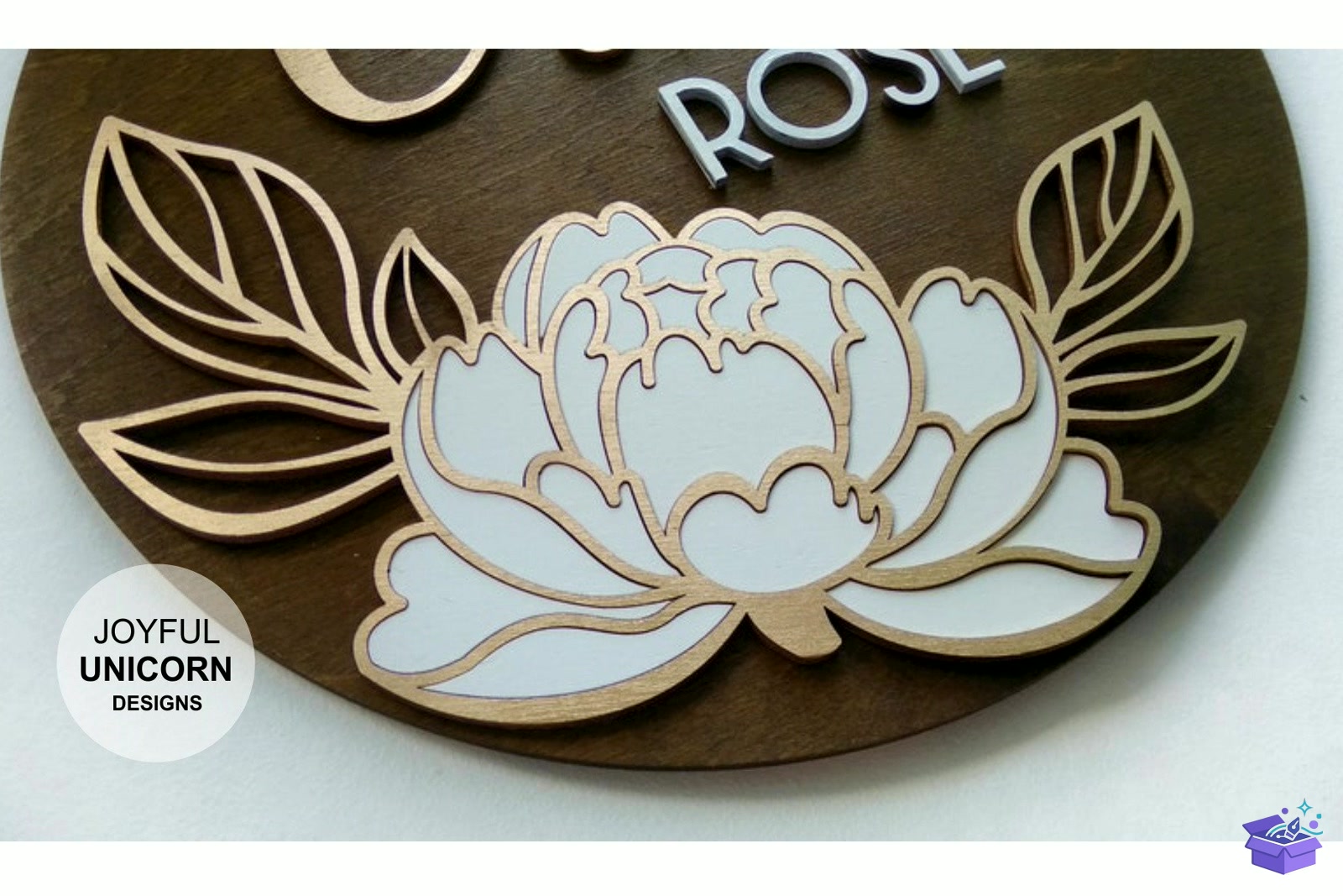 Peony Çiçek Nursery Name Tabela Levha SVG File - Lazer Kesim ve Çizim Dosyası (SVG, DXF, EPS, PNG) - detaylı önizleme 3
