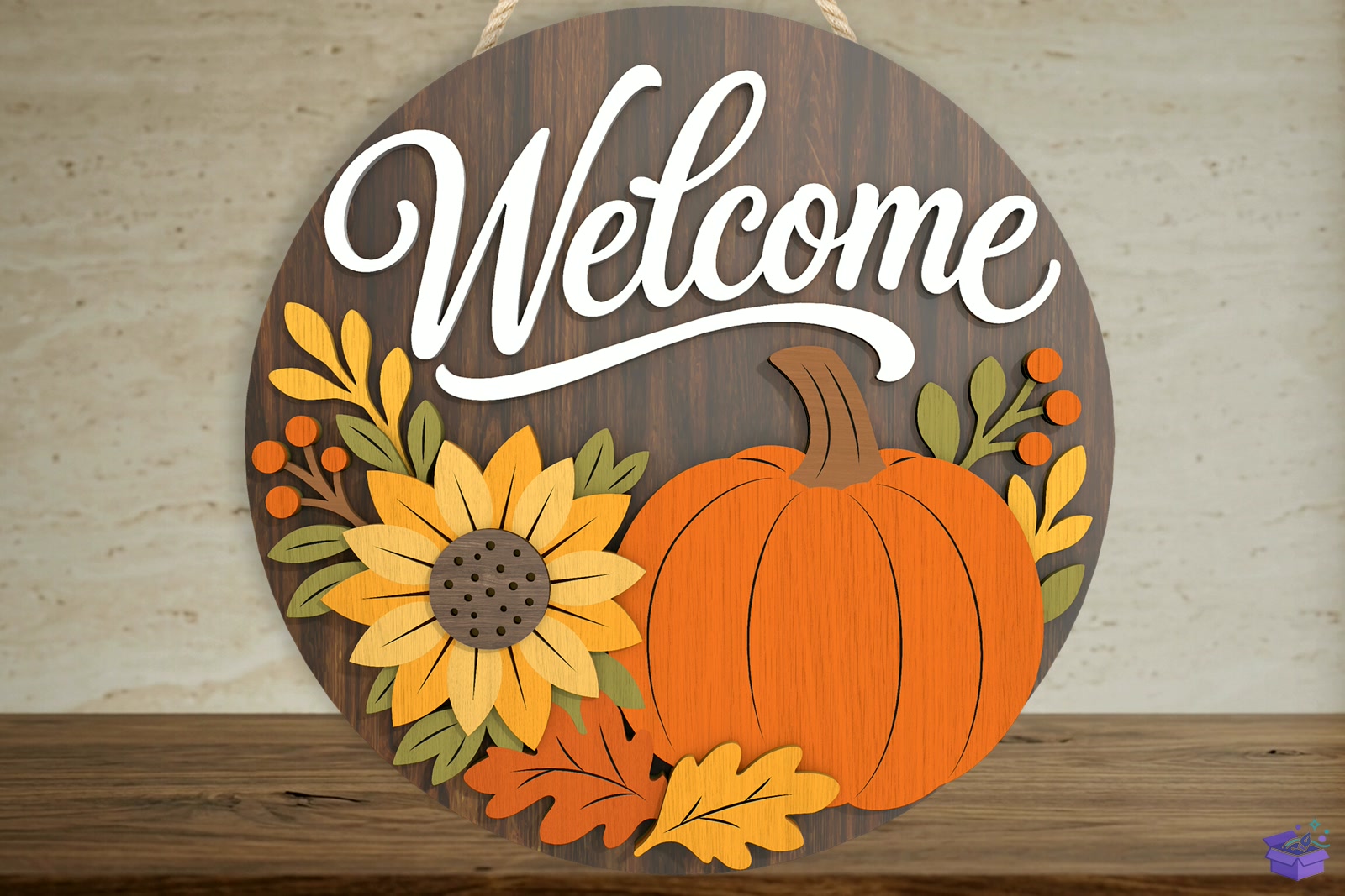 Fall Welcome Kapı Süsü Laser SVG - 3D Baskı ve Model Dosyası (STL, OBJ, 3MF) - detaylı önizleme 3