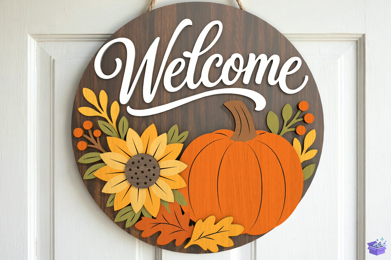 Fall Welcome Kapı Süsü Laser SVG - 3D Baskı ve Model Dosyası (STL, OBJ, 3MF) - detaylı önizleme 4