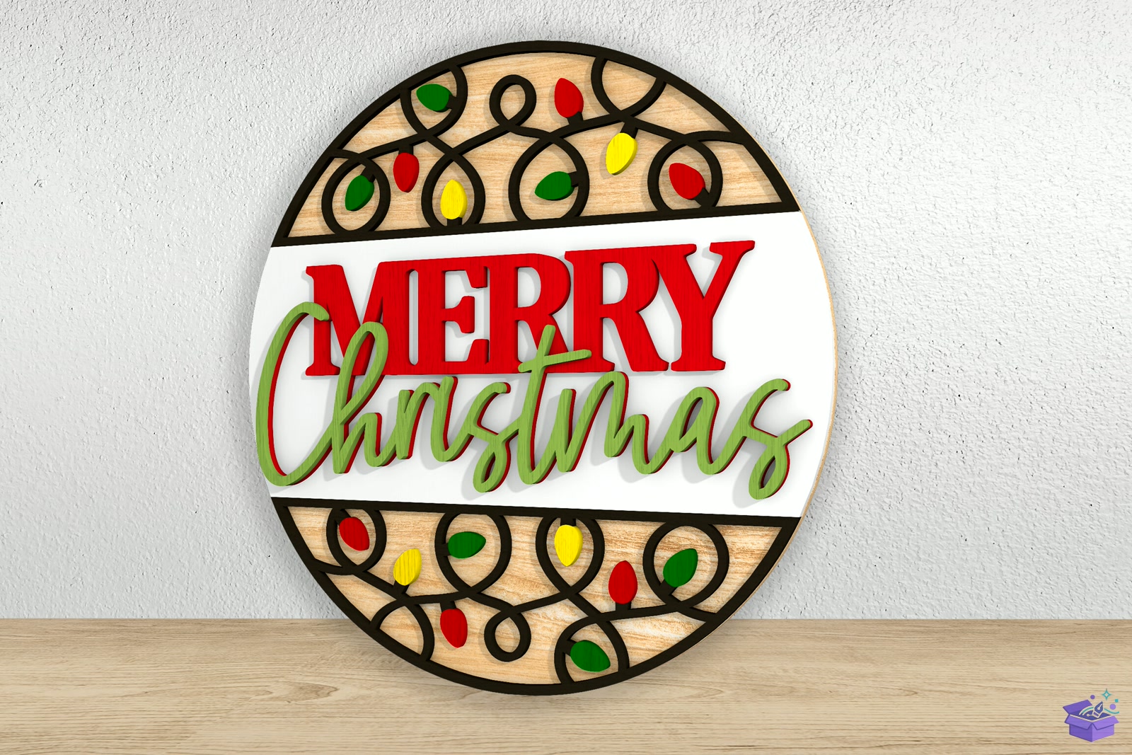 Merry Yılbaşı Door Tabela Levha Lazer Kesim SVG - 3D Baskı ve Model Dosyası (STL, OBJ, 3MF) - detaylı önizleme 2