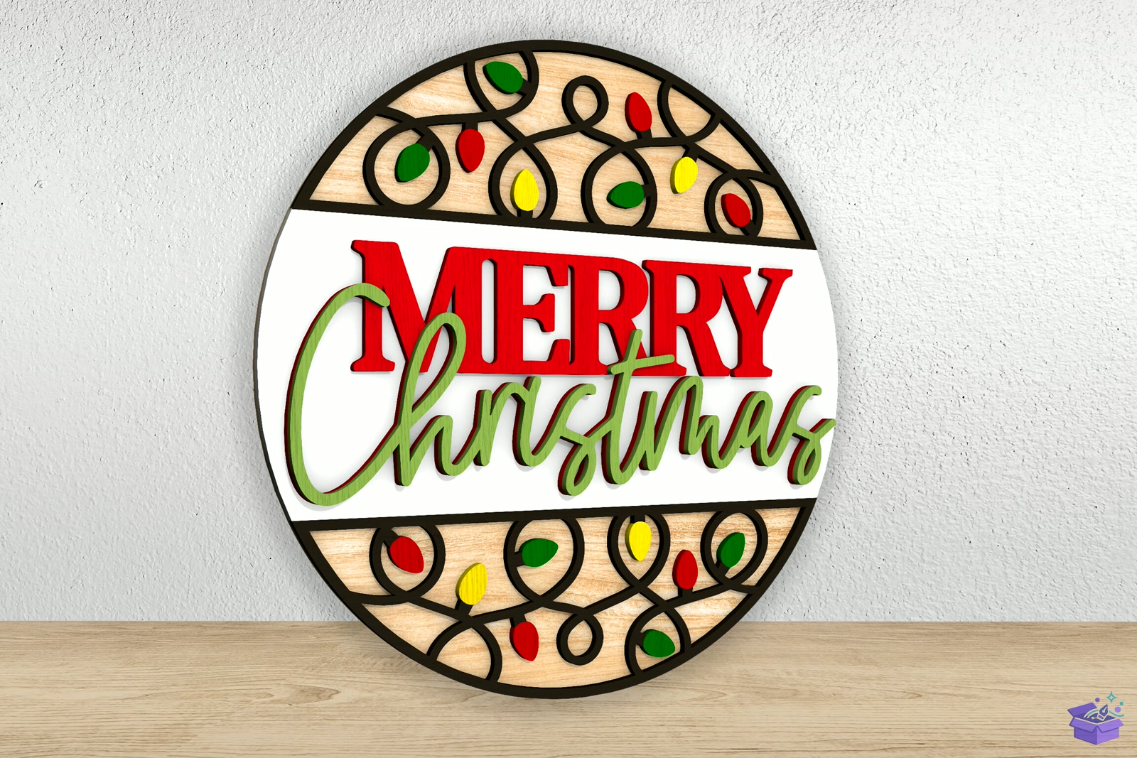 Merry Yılbaşı Door Tabela Levha Lazer Kesim SVG - 3D Baskı ve Model Dosyası (STL, OBJ, 3MF) - detaylı önizleme 3
