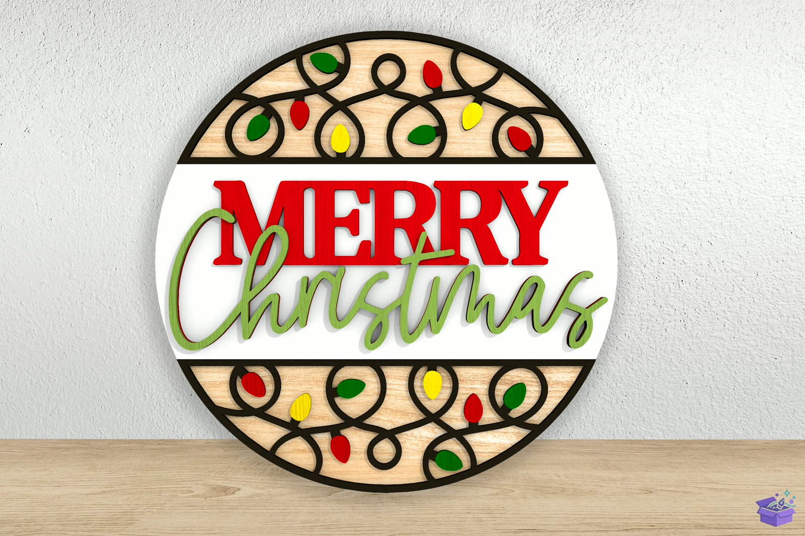 Merry Yılbaşı Door Tabela Levha Lazer Kesim SVG - 3D Baskı ve Model Dosyası (STL, OBJ, 3MF) - detaylı önizleme 4