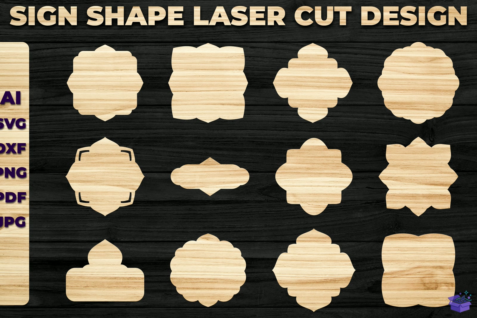 Laser Die Cut Tabela Levha Shape SVG - El İşi ve Kesim Dosyası (SVG, DXF, EPS, PNG) - detaylı önizleme 2