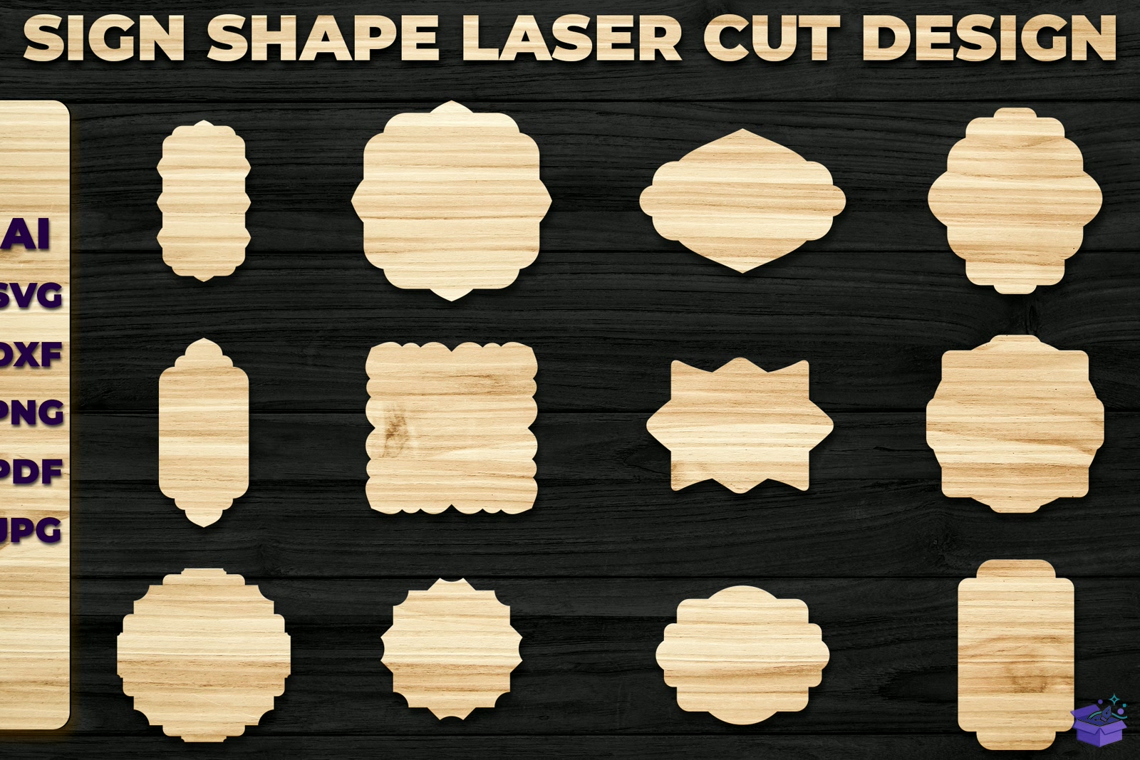 Laser Die Cut Tabela Levha Shape SVG - El İşi ve Kesim Dosyası (SVG, DXF, EPS, PNG) - detaylı önizleme 3