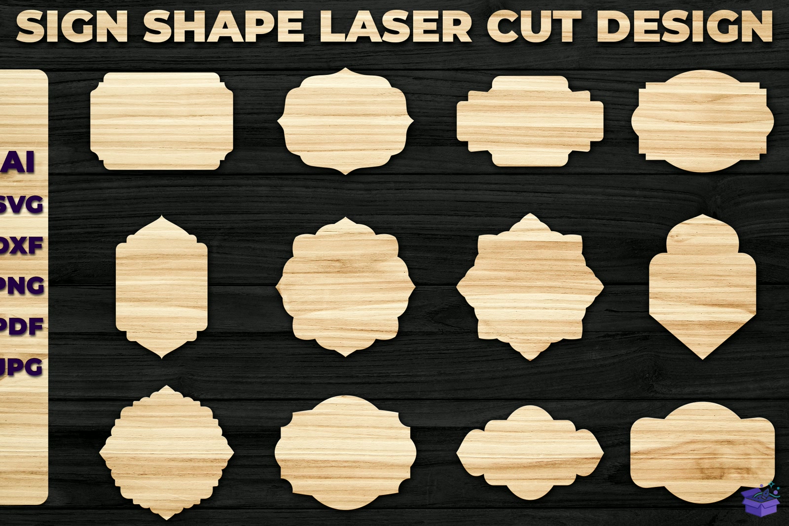 Laser Die Cut Tabela Levha Shape SVG - El İşi ve Kesim Dosyası (SVG, DXF, EPS, PNG) - detaylı önizleme 4