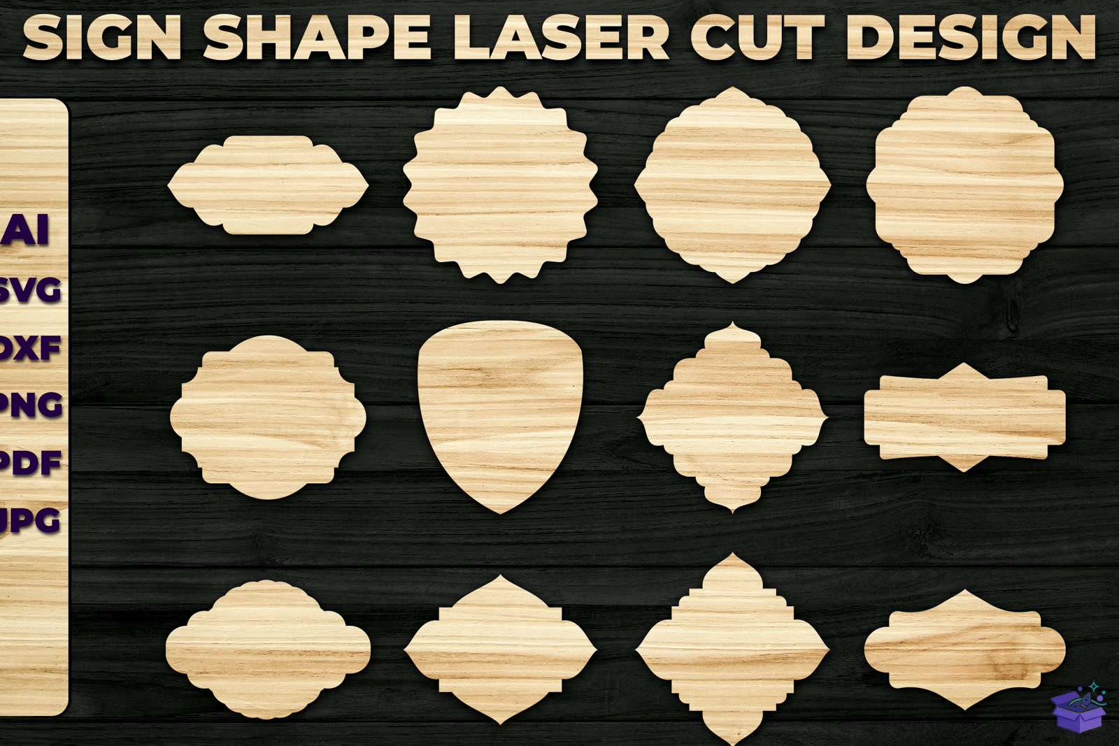 Laser Die Cut Tabela Levha Shape SVG - El İşi ve Kesim Dosyası (SVG, DXF, EPS, PNG) - detaylı önizleme 6