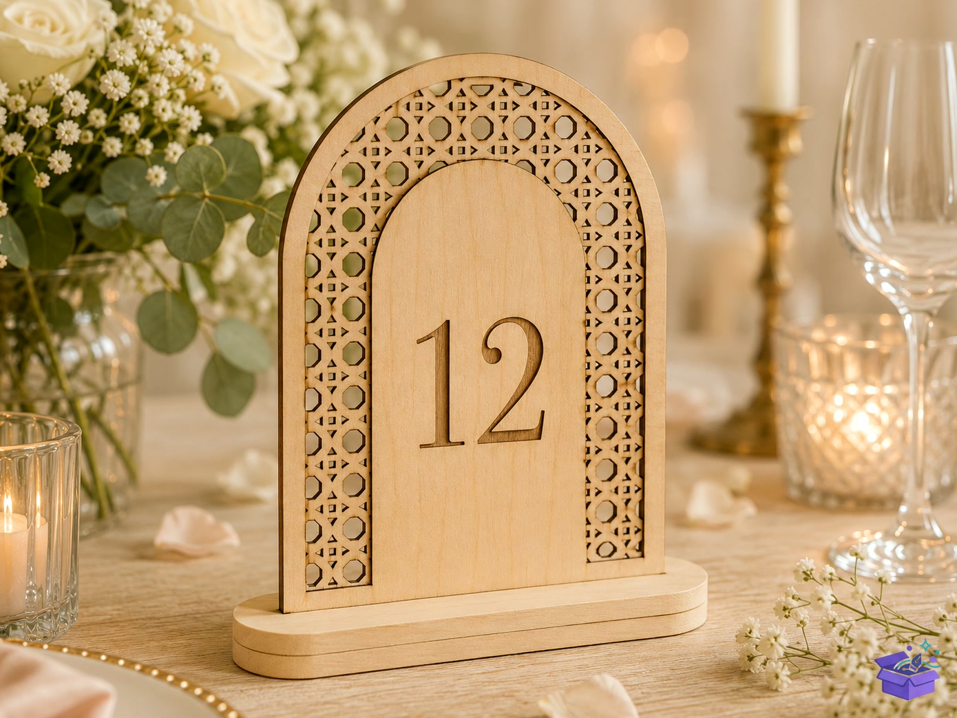 Katmanlı Rattan Arch Tabela Levha SVG - Lazer Kesim ve Çizim Dosyası (SVG, DXF, EPS, PNG) - detaylı önizleme 3
