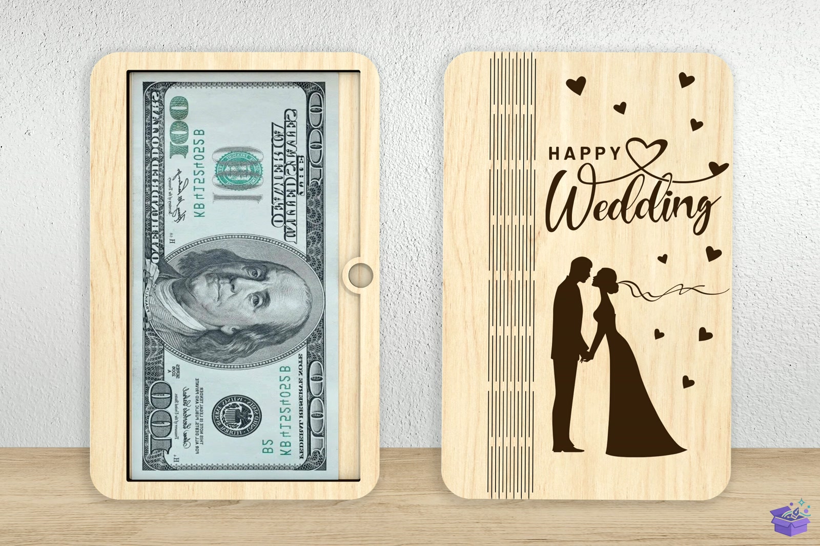 Happy Düğün Nişan Money Tutucu SVG - El İşi ve Kesim Dosyası (SVG, DXF, EPS, PNG) - detaylı önizleme 2