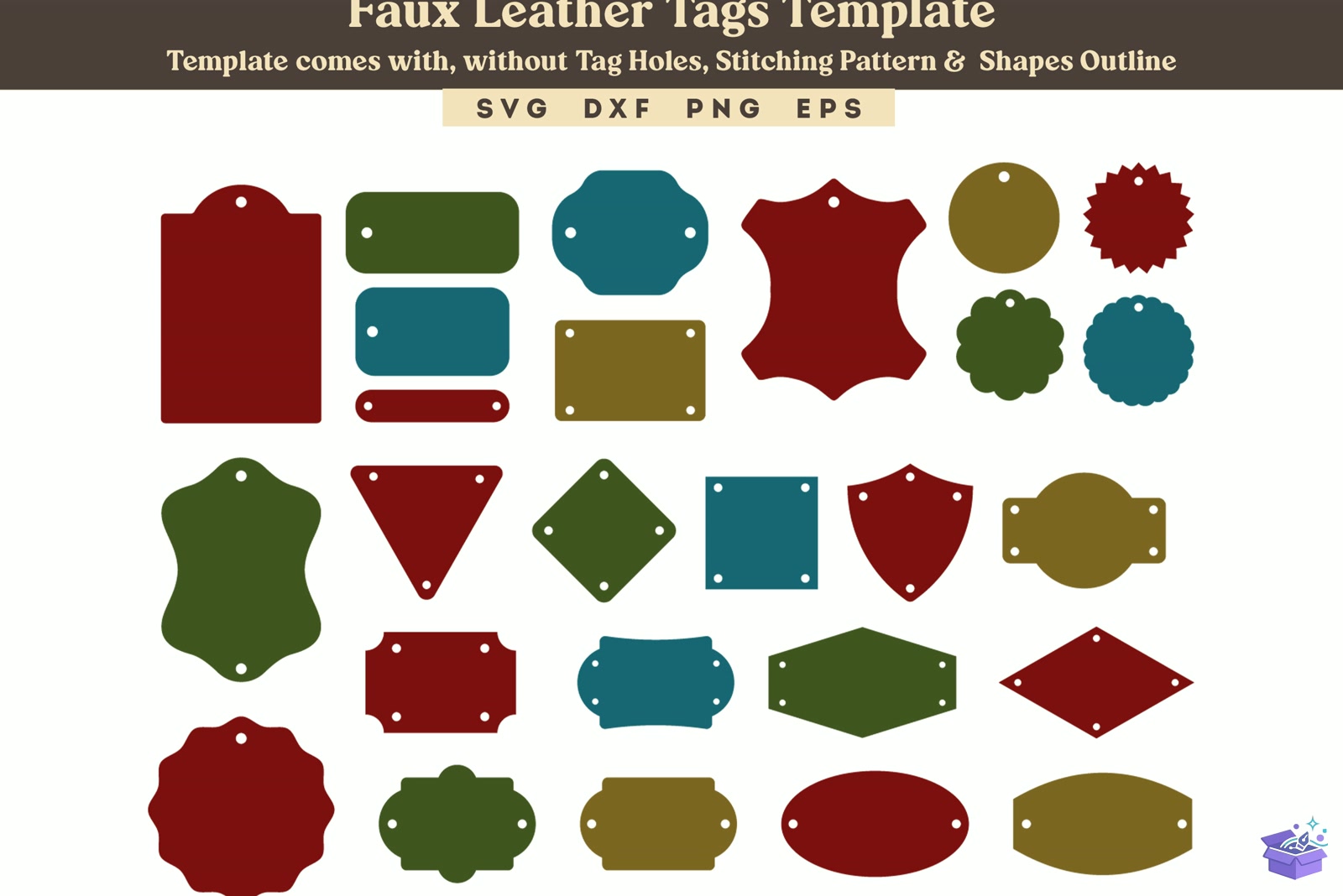 Deri Tags Deri Patch Svg - El İşi ve Kesim Dosyası (SVG, DXF, EPS, PNG) - detaylı önizleme 2