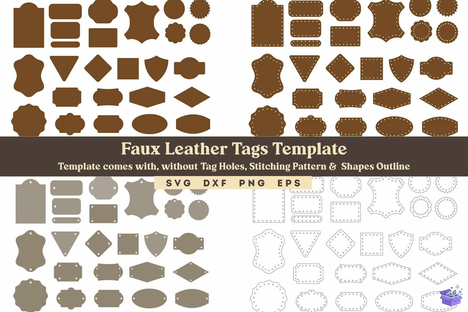 Deri Tags Deri Patch Svg - El İşi ve Kesim Dosyası (SVG, DXF, EPS, PNG) - detaylı önizleme 6