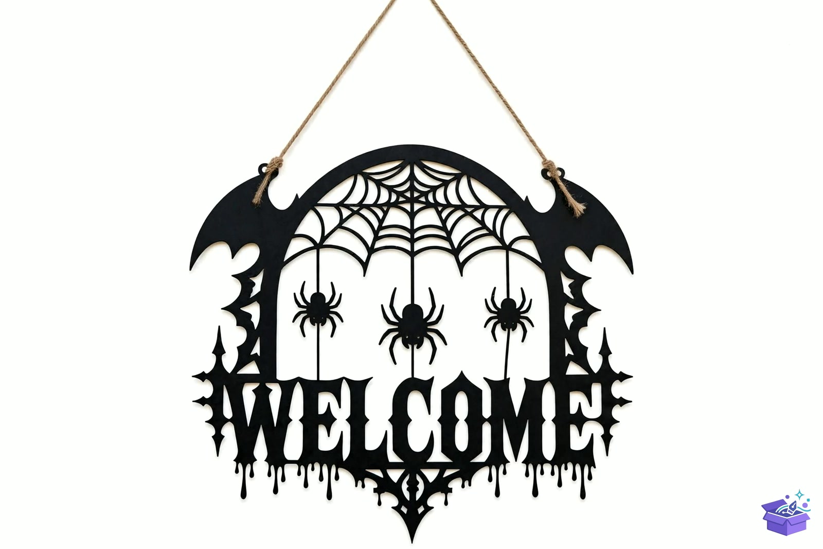 Cadılar Bayramı Welcome Kapı Süsü Tabela Levha - Lazer Kesim ve Çizim Dosyası (SVG, DXF, EPS, PNG) - detaylı önizleme 3
