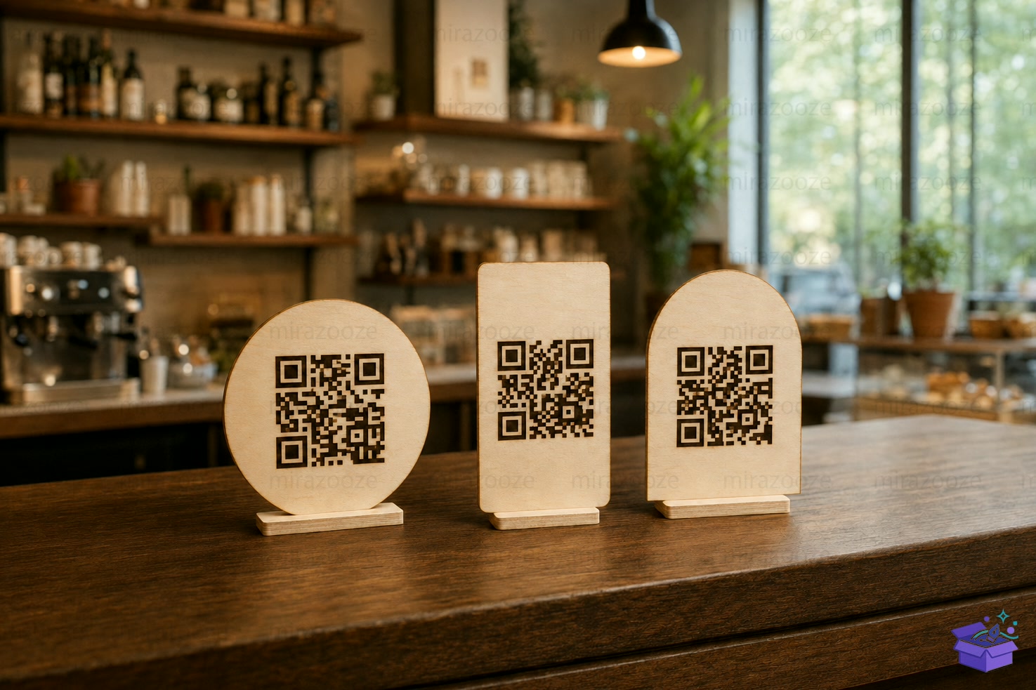 6 QR Code Display Stand SVG - Lazer Kesim ve Çizim Dosyası (SVG, DXF, EPS, PNG) - detaylı önizleme 2