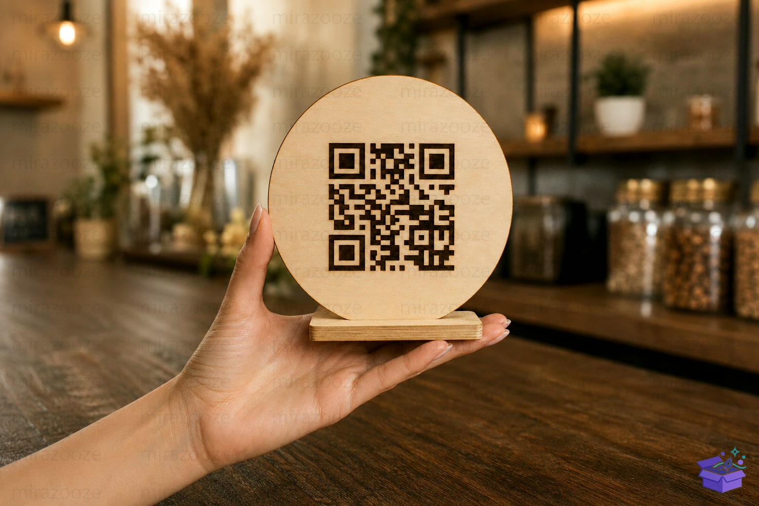 6 QR Code Display Stand SVG - Lazer Kesim ve Çizim Dosyası (SVG, DXF, EPS, PNG) - detaylı önizleme 3