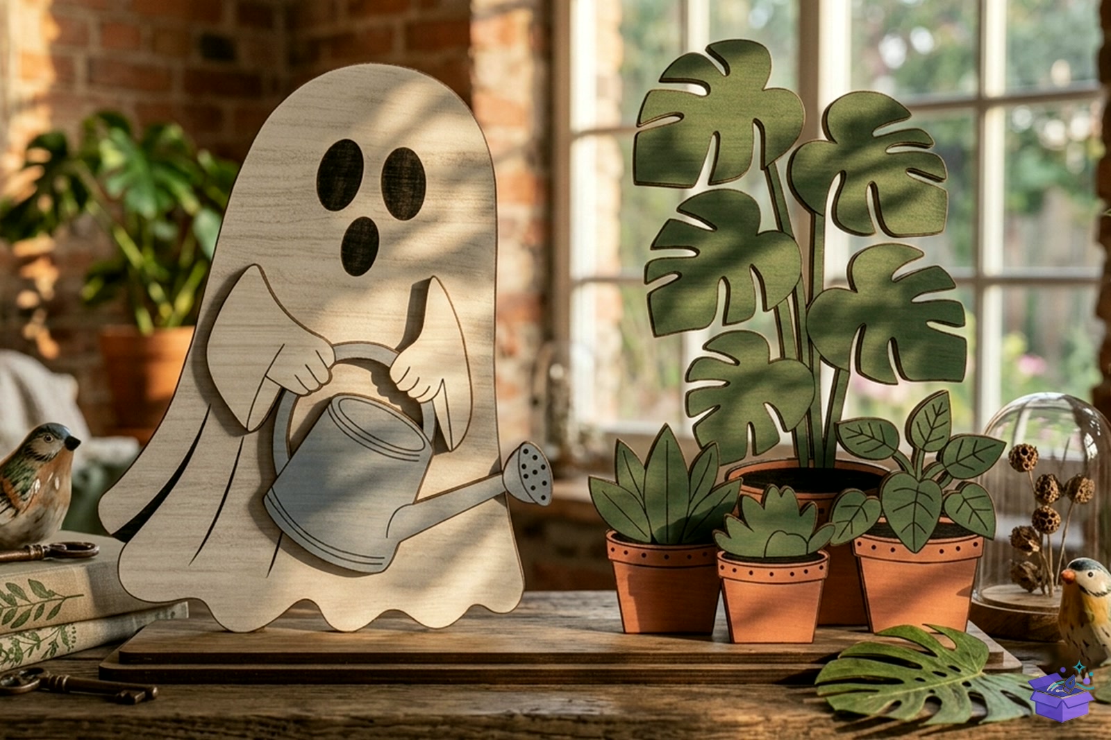 Garden Ghost Cadılar Bayramı SVG - Lazer Kesim ve Çizim Dosyası (SVG, DXF, EPS, PNG) - detaylı önizleme 2