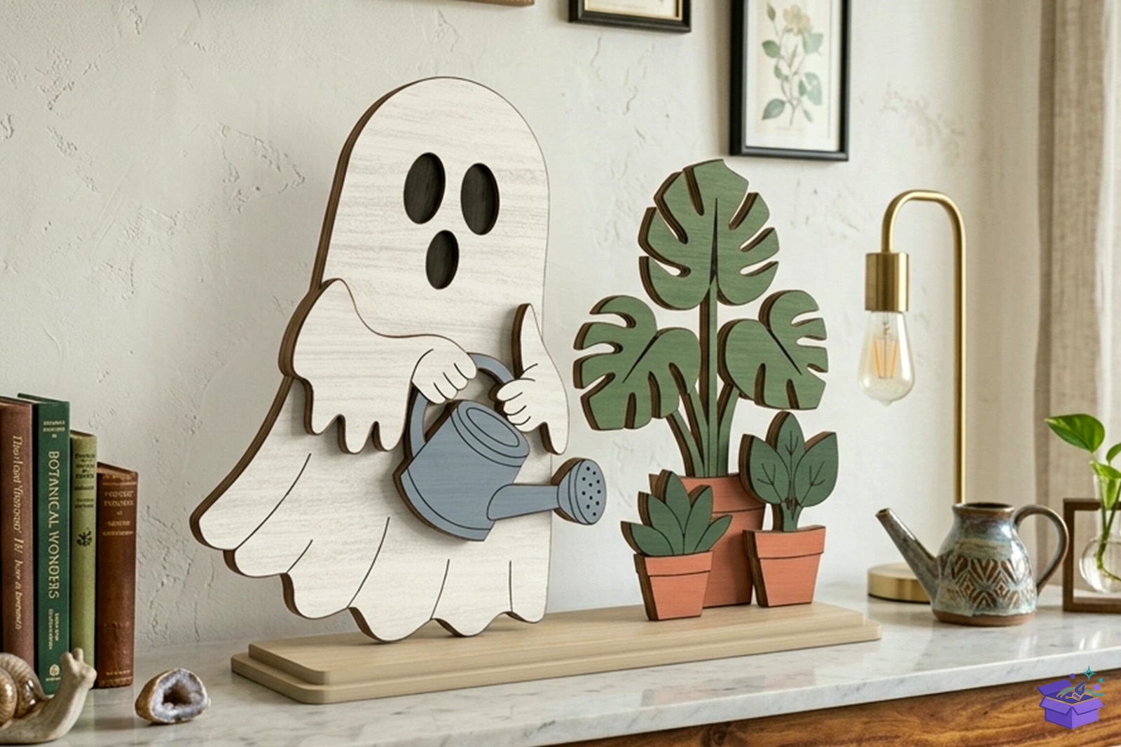 Garden Ghost Cadılar Bayramı SVG - Lazer Kesim ve Çizim Dosyası (SVG, DXF, EPS, PNG) - detaylı önizleme 3