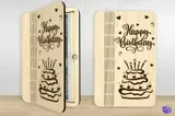 "Happy Birthday" Doğum Günü Para Hediyesi Tutucu - Lazer Kesim ve Çizim Dosyası (SVG, DXF, EPS, AI, DWG, PDF) - detaylı önizleme 1