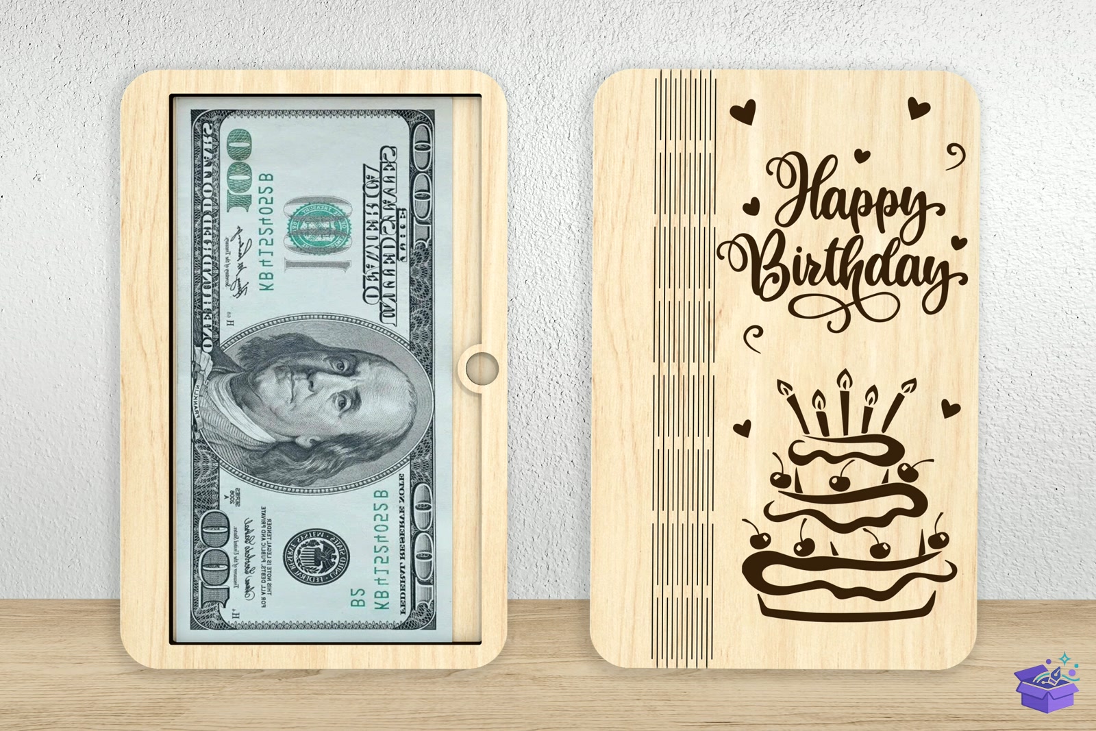 Happy Doğum Günü Money Tutucu SVG - Lazer Kesim ve Çizim Dosyası (SVG, DXF, EPS, PNG) - detaylı önizleme 2