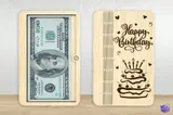 "Happy Birthday" Doğum Günü Para Hediyesi Tutucu - Lazer Kesim ve Çizim Dosyası (SVG, DXF, EPS, AI, DWG, PDF) - detaylı önizleme 2