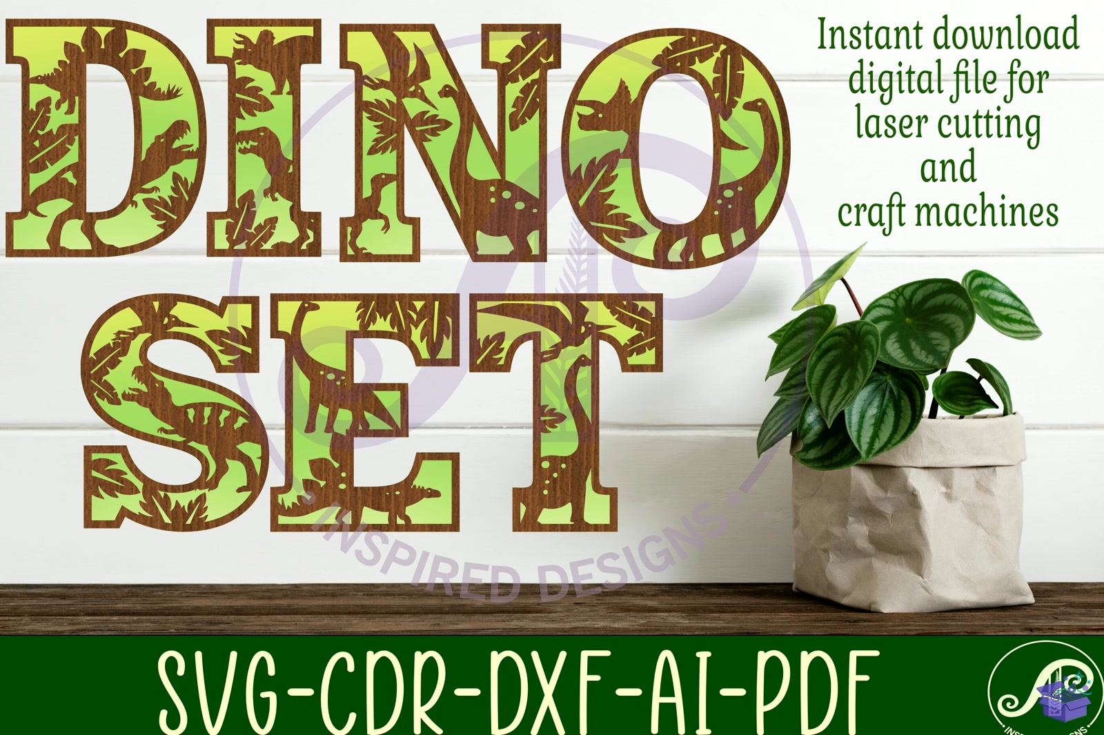 Dinosaur Alphabet Letter 2 Layer X50 - El İşi ve Kesim Dosyası (SVG, DXF, EPS, PNG) - Lazer Kesim Dosyaları İndir (DXF, SVG, AI)