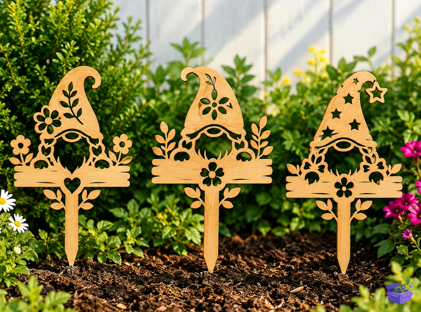 Gnome Garden Stake Lazer Kesim - Lazer Kesim ve Çizim Dosyası (SVG, DXF, EPS, PNG) - detaylı önizleme 2
