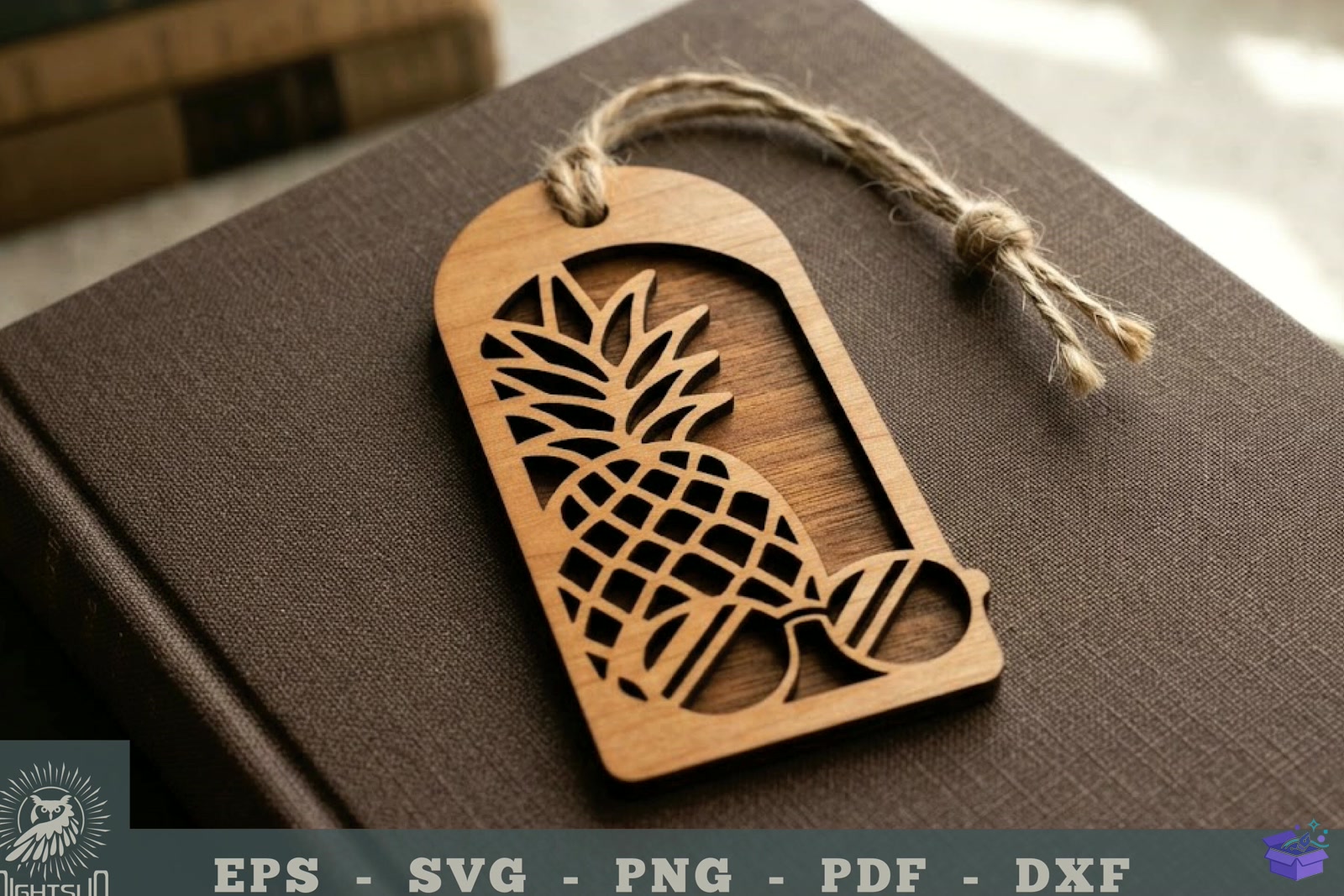 Summer Lasercut Kitap Ayracı 3 - El İşi ve Kesim Dosyası (SVG, DXF, EPS, PNG) - detaylı önizleme 2