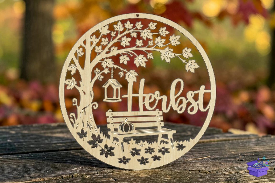 Herbst Kranz Herbststimmung SVG - Lazer Kesim ve Çizim Dosyası (SVG, DXF, EPS, PNG) - detaylı önizleme 2