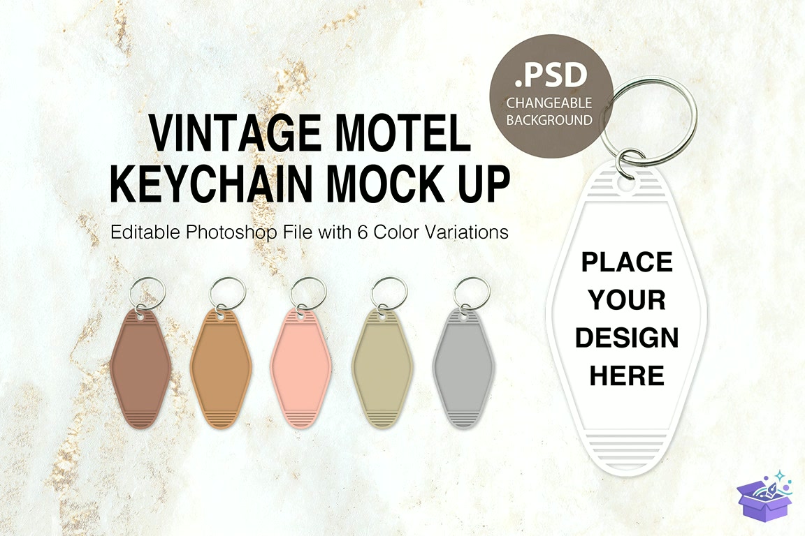 Vintage Hotel Anahtarlık Mock Up Photoshop - Profesyonel Sunum Mockup Şablonu (SVG, DXF, EPS, PNG) - detaylı önizleme 5