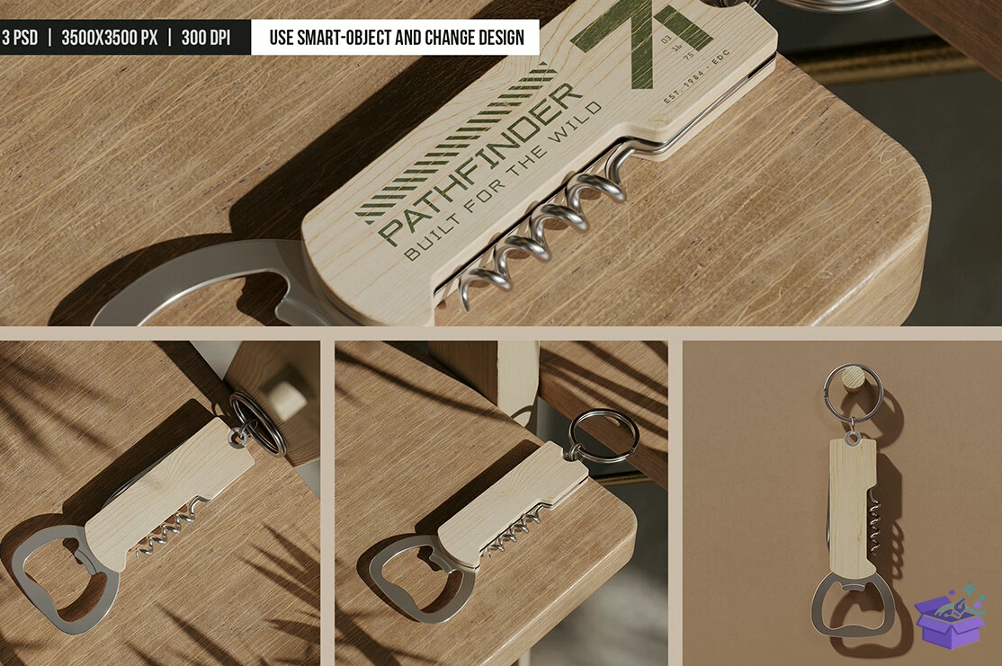 Ahşap Multi Tool Mockup - Profesyonel Sunum Mockup Şablonu (SVG, DXF, EPS, PNG) - detaylı önizleme 4