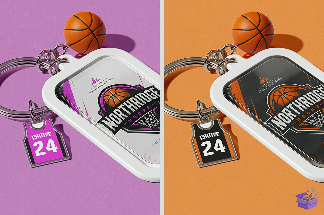 Basketball Anahtarlık With Charms Mockup - Profesyonel Sunum Mockup Şablonu (SVG, DXF, EPS, PNG) - detaylı önizleme 4
