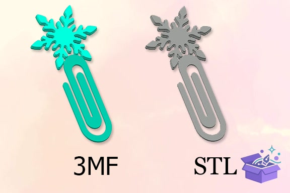 Snowflake Paper Clip STL/3MF Files - 3D Baskı ve Model Dosyası (STL, OBJ, 3MF) - detaylı önizleme 2