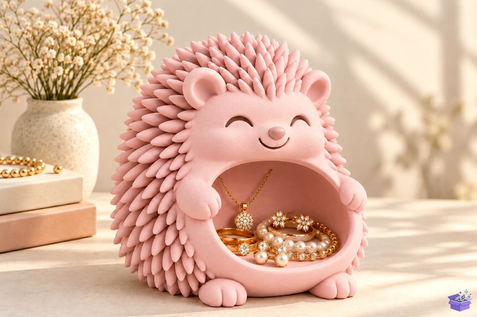 Hedgehog Takı Aksesuar Tutucu STL - 3D Baskı ve Model Dosyası (STL, OBJ, 3MF) - detaylı önizleme 2