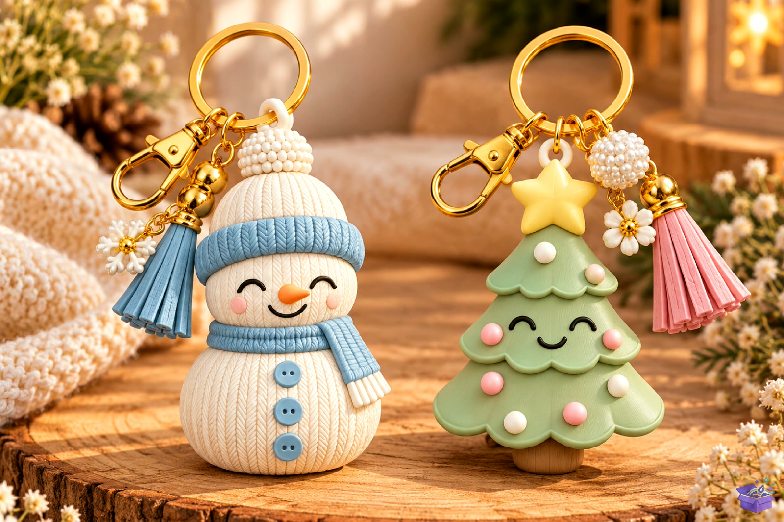 Snowman Yılbaşı Ağacı Anahtarlık STL - 3D Baskı ve Model Dosyası (STL, OBJ, 3MF) - detaylı önizleme 2
