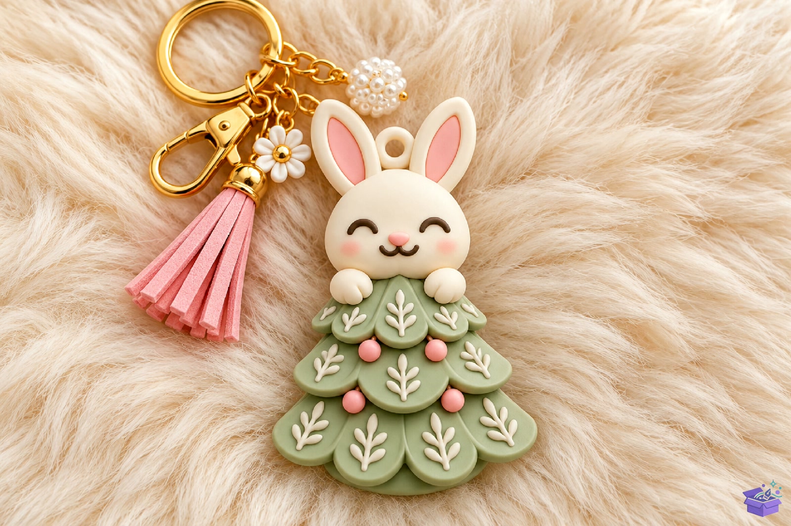 Bunny Yılbaşı Ağacı Anahtarlık STL - 3D Baskı ve Model Dosyası (STL, OBJ, 3MF) - detaylı önizleme 2