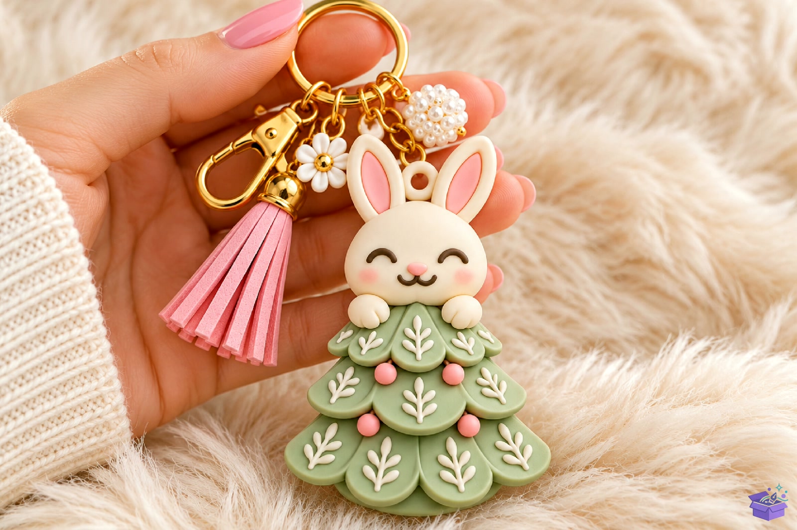 Bunny Yılbaşı Ağacı Anahtarlık STL - 3D Baskı ve Model Dosyası (STL, OBJ, 3MF) - detaylı önizleme 3