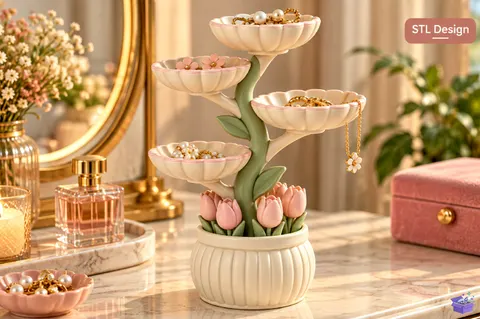 Tulip Tiered Organizer STL - 3D Baskı ve Model Dosyası (STL, OBJ, 3MF) - 3D İndir (STL, OBJ, 3MF)