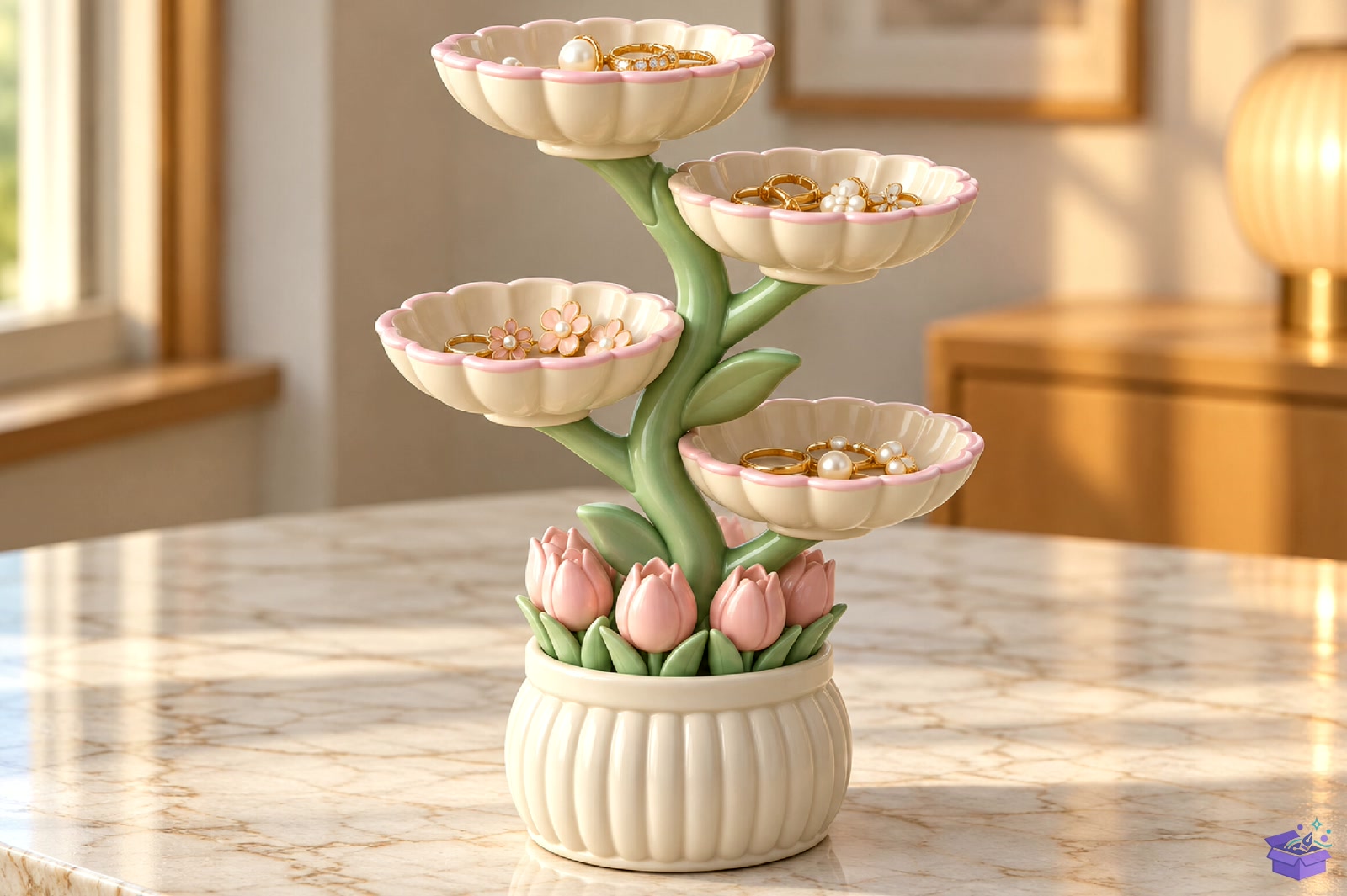 Tulip Tiered Organizer STL - 3D Baskı ve Model Dosyası (STL, OBJ, 3MF) - detaylı önizleme 2