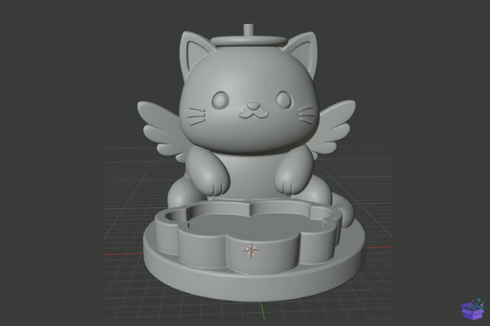 Kawaii Kedi Angel Takı Aksesuar Tray STL - 3D Baskı ve Model Dosyası (STL, OBJ, 3MF) - detaylı önizleme 3