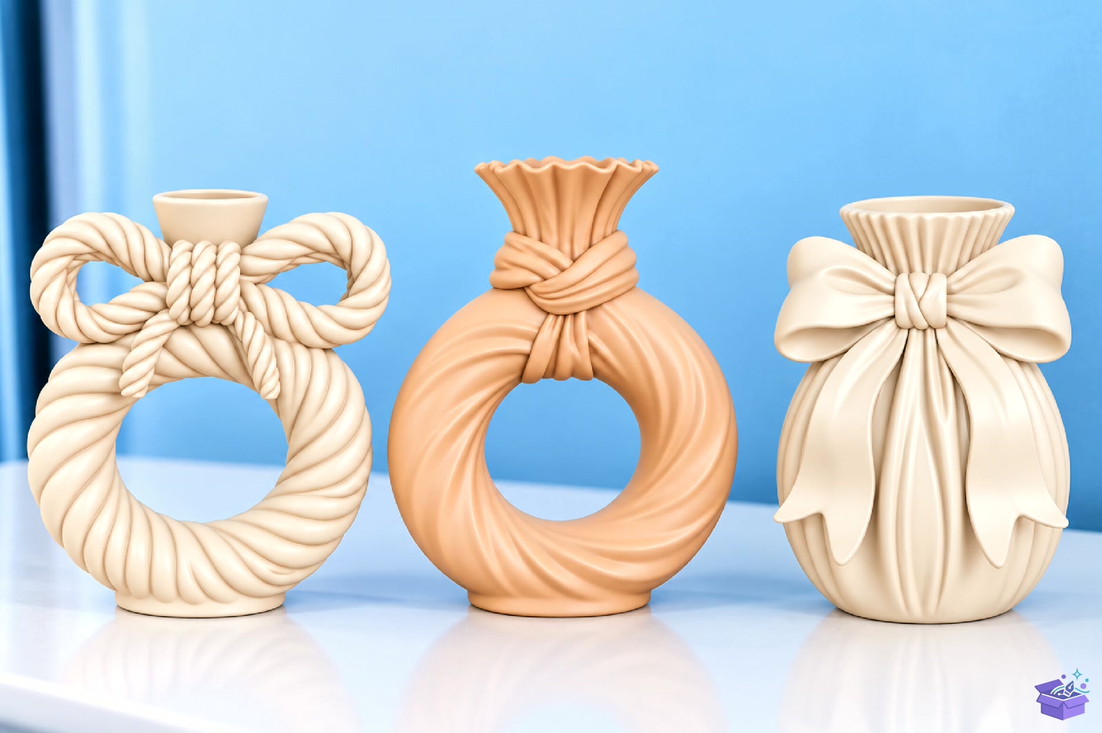 Ribbon Bow Knot Vazo Tasarımı - 3D Baskı ve Model Dosyası (STL, OBJ, 3MF) - 3D İndir (STL, OBJ, 3MF)
