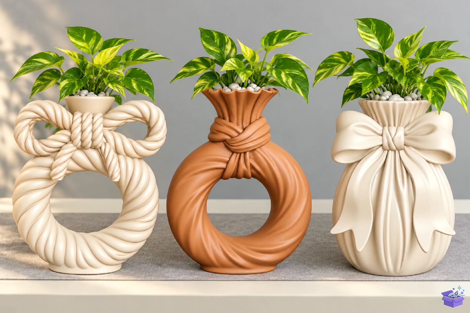 Ribbon Bow Knot Vazo Tasarımı - 3D Baskı ve Model Dosyası (STL, OBJ, 3MF) - detaylı önizleme 2