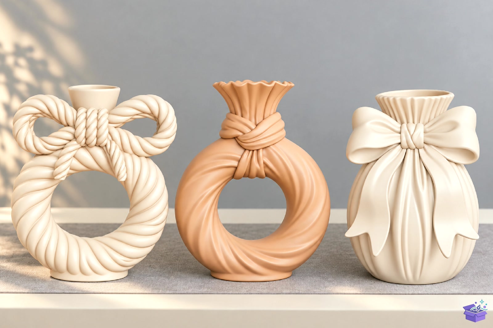 Ribbon Bow Knot Vazo Tasarımı - 3D Baskı ve Model Dosyası (STL, OBJ, 3MF) - detaylı önizleme 3
