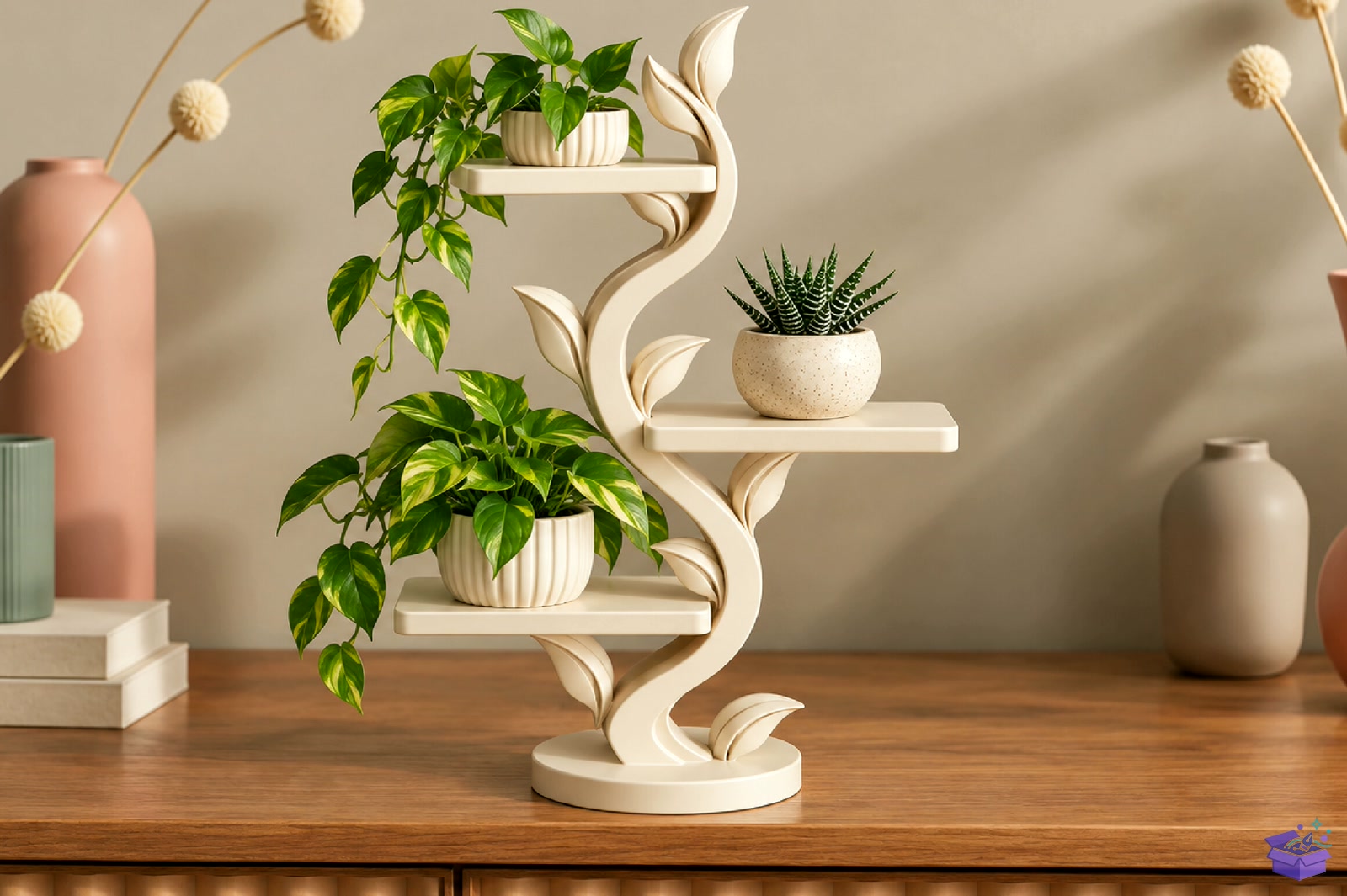 Leaf Vine Display Duvar Rafı STL - 3D Baskı ve Model Dosyası (STL, OBJ, 3MF) - detaylı önizleme 3